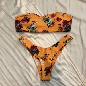 Mustard Bandeau Bikini Set
